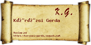 Körözsi Gerda névjegykártya